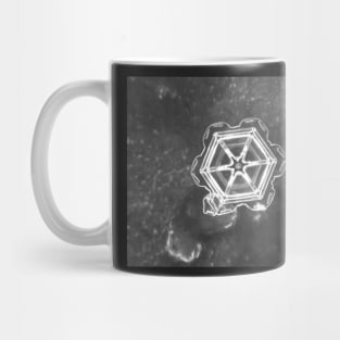 Snowflake abstract winter crystal macro six sided Mug